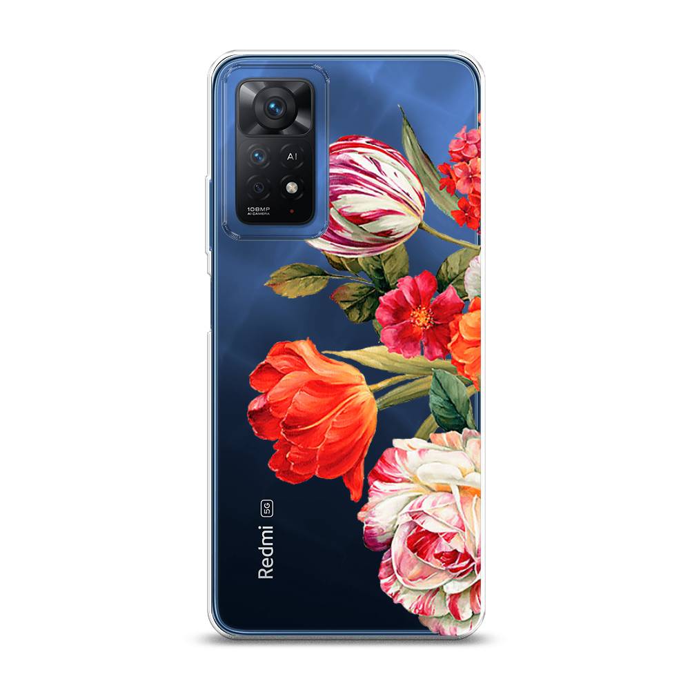 фото Силиконовый чехол "весенний букет" на xiaomi redmi note 11 pro awog