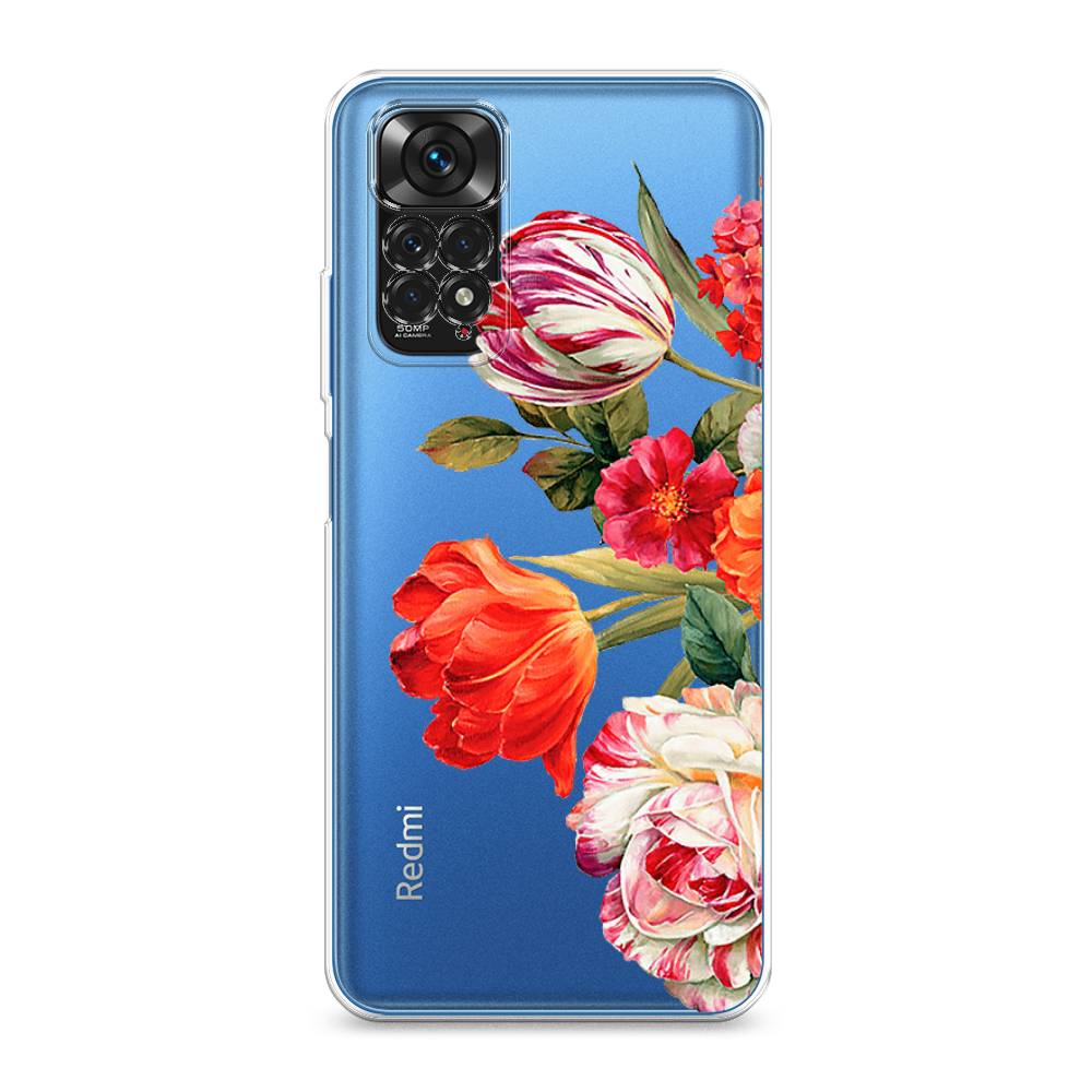 фото Силиконовый чехол "весенний букет" на xiaomi redmi note 11s awog