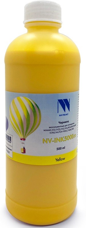 Чернила NV PRINT экосольвентные для аппаратов Epson/Mimaki/Mutoh/Roland, желтые