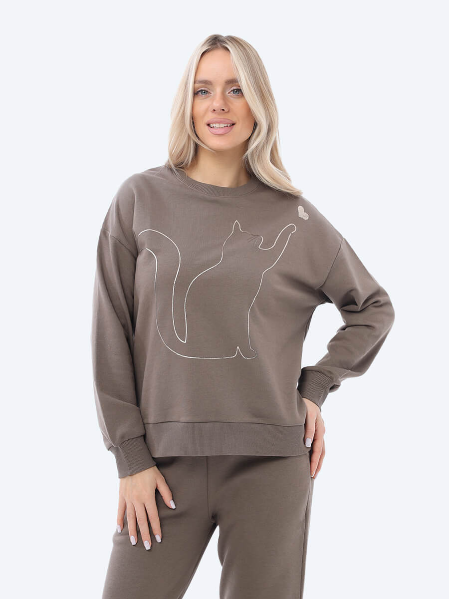 

Свитшот женский Vitacci TE8063 серый 40-42 RU, TE8063