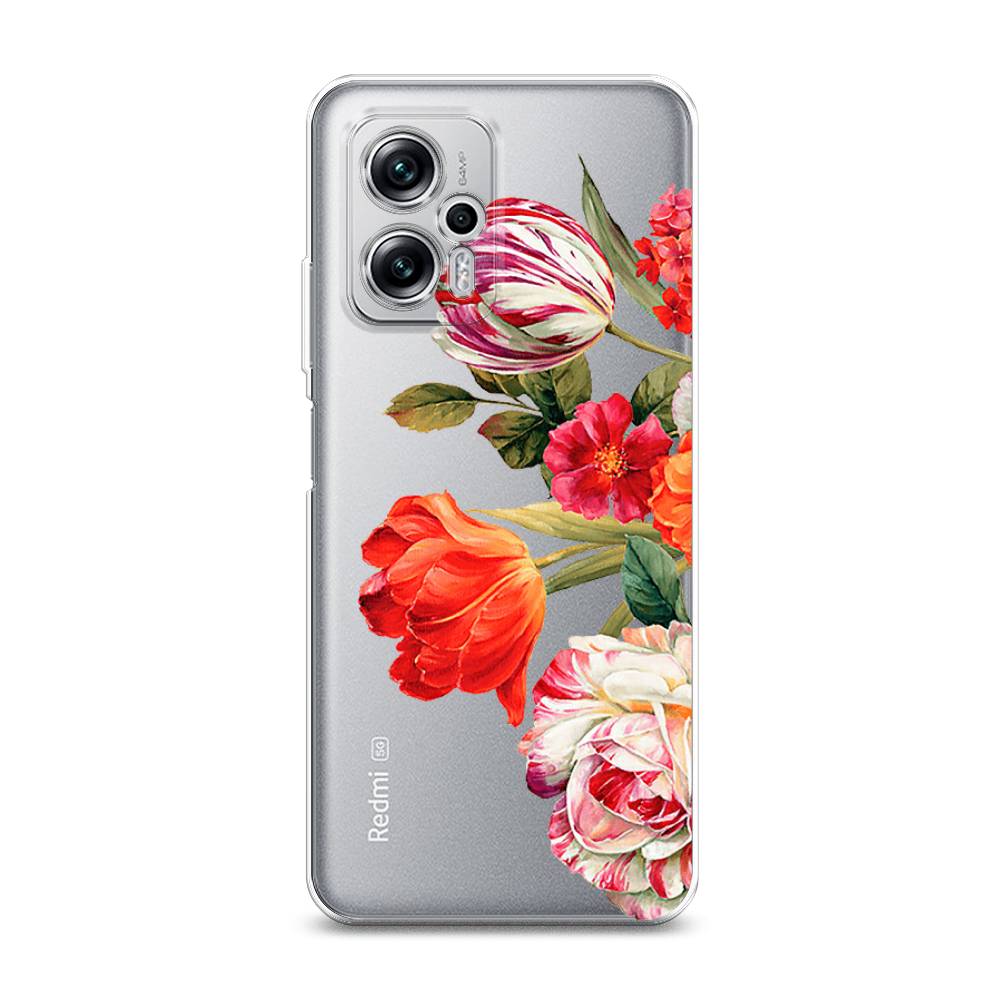 фото Силиконовый чехол "весенний букет" на xiaomi redmi note 11t pro plus awog