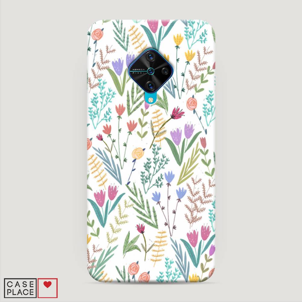 

Пластиковый чехол "Полевые цветы рисунок" на Vivo Y9s, 262420-6