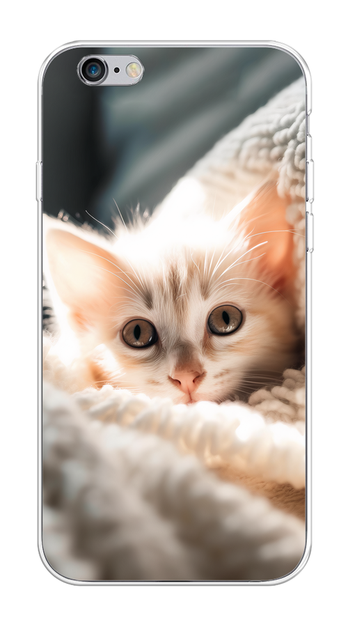 

Чехол на Apple iPhone 6/6S "Белый шкодливый котенок", Серый;белый;бежевый;оранжевый, 10450-1
