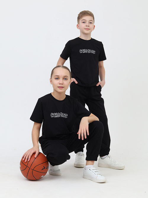 

Костюм спортивный детский Sherysheff ТЛ23226, черный, черный, 128, ТЛ23226