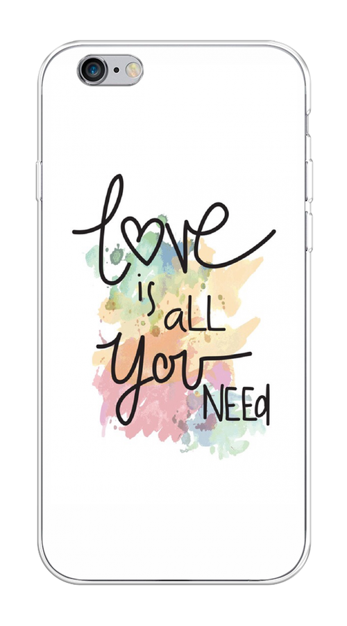 

Чехол на Apple iPhone 6/6S "Love is all you need", Белый;черный;зеленый, 10450-1