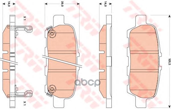 

Колодки дисковые з. Nissan MuranoX-TrailJuke 1.6-3.5 03 GDB3508 FDB1693876 01D1244M-01