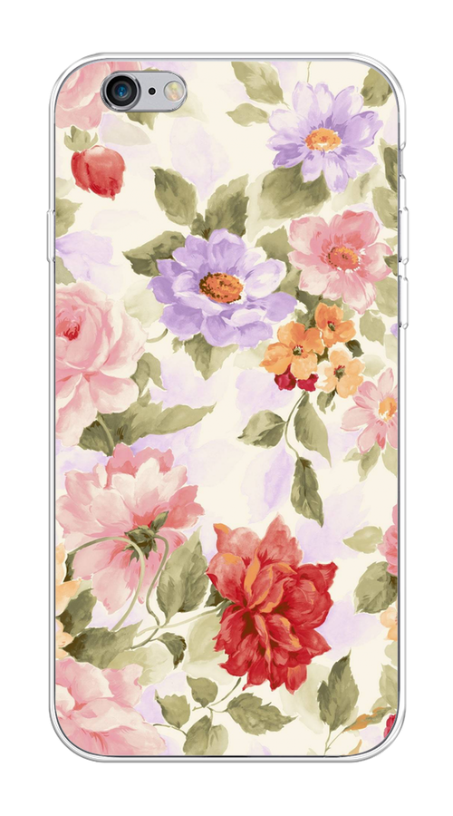 

Чехол на Apple iPhone 6/6S "Акварельные пионы", Розовый;бежевый, 10450-1