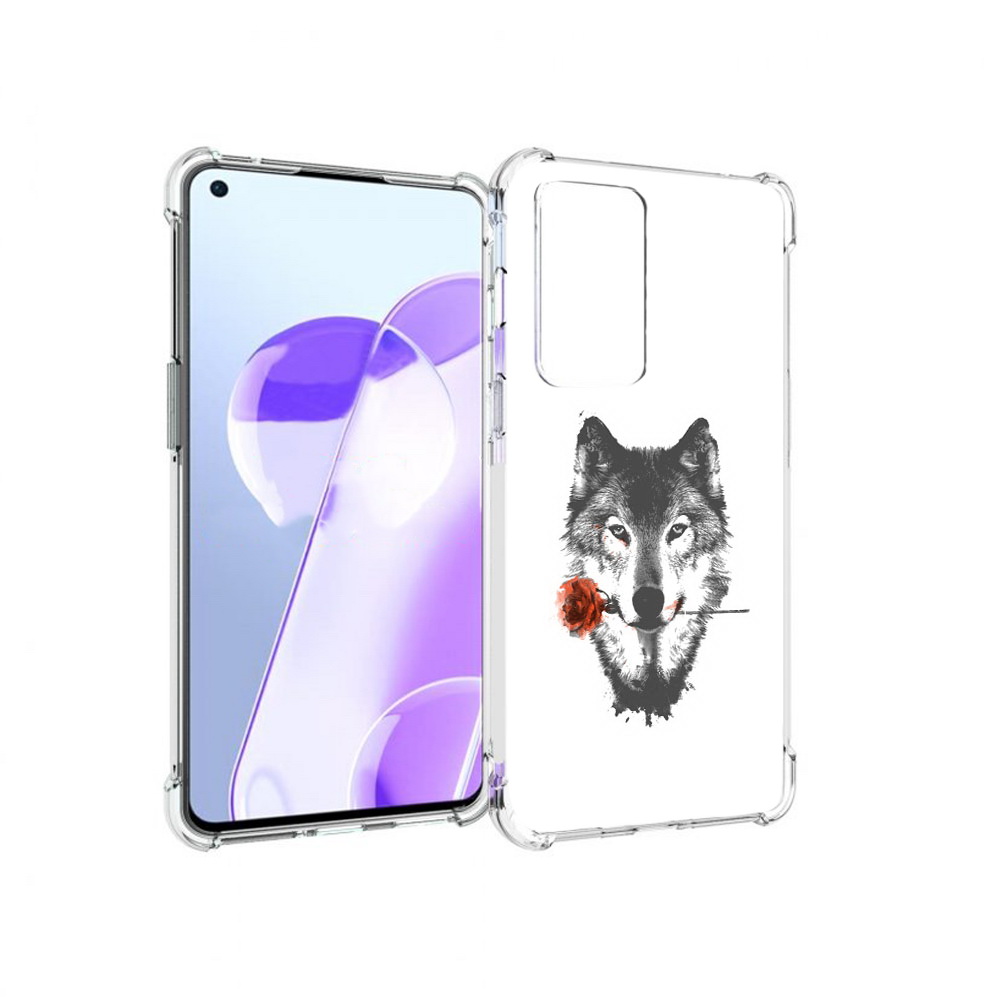 

Чехол MyPads Tocco для OnePlus 9RT волк с розой (PT172016.131.270), Прозрачный, Tocco