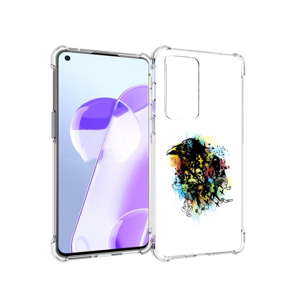 

Чехол MyPads Tocco для OnePlus 9RT ворон и черепа (PT172016.131.273), Прозрачный, Tocco
