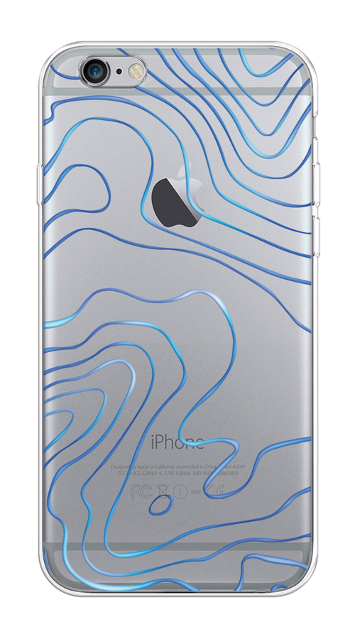 

Чехол на Apple iPhone 6/6S "Blue lines", Прозрачный;синий, 10450-1