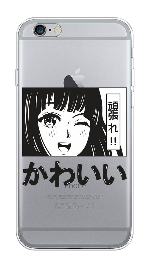 

Чехол на Apple iPhone 6/6S "Cute anime girl", Черный;серый;прозрачный;белый, 10450-1