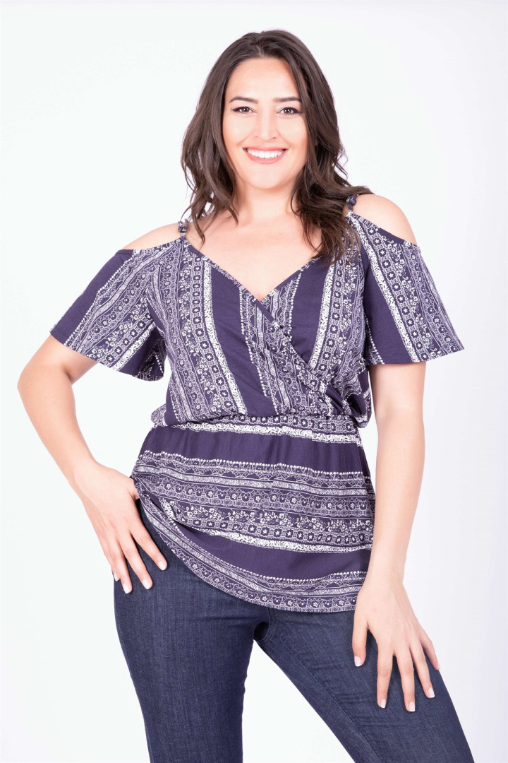 

Блуза женская My Line Moda 633 синяя XL (товары доставляются из-за рубежа), Синий, 633