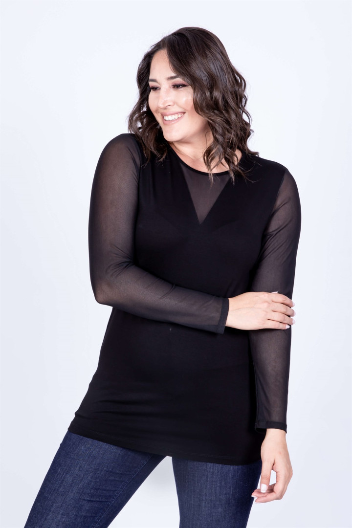 

Блуза женская My Line Moda 672 черная L (товары доставляются из-за рубежа), Черный, 672