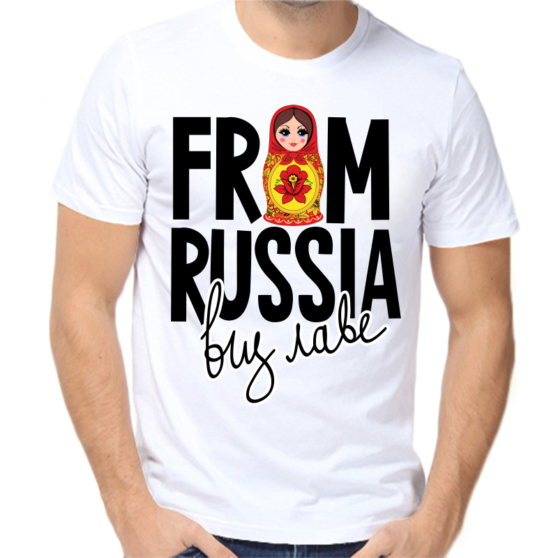 

Футболка мужская белая 56 р-р с надписью Россия from Russia, Белый, fm_From_Russia