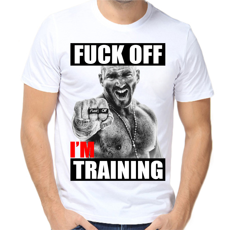 

Футболка мужская белая 44 р-р fuck off im training, Белый, fm_fuck_off_im_training