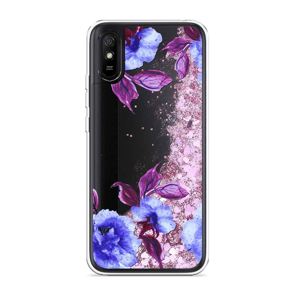 фото Жидкий чехол с блестками "цветочная фантазия 5" на xiaomi redmi 9a awog