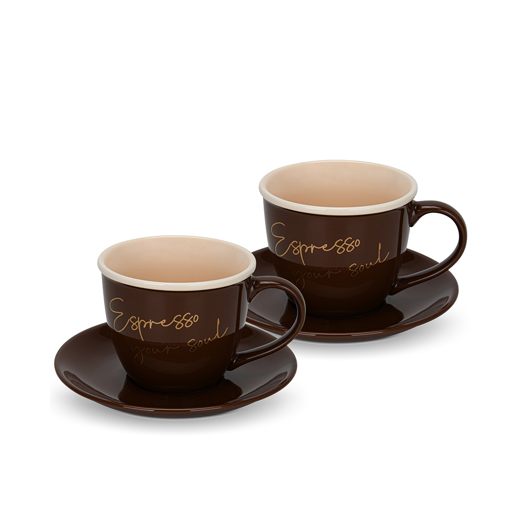 

Кофейные чашки с блюдцами 4 пр. / 240 мл Black coffee (фарфор), Коричневый
