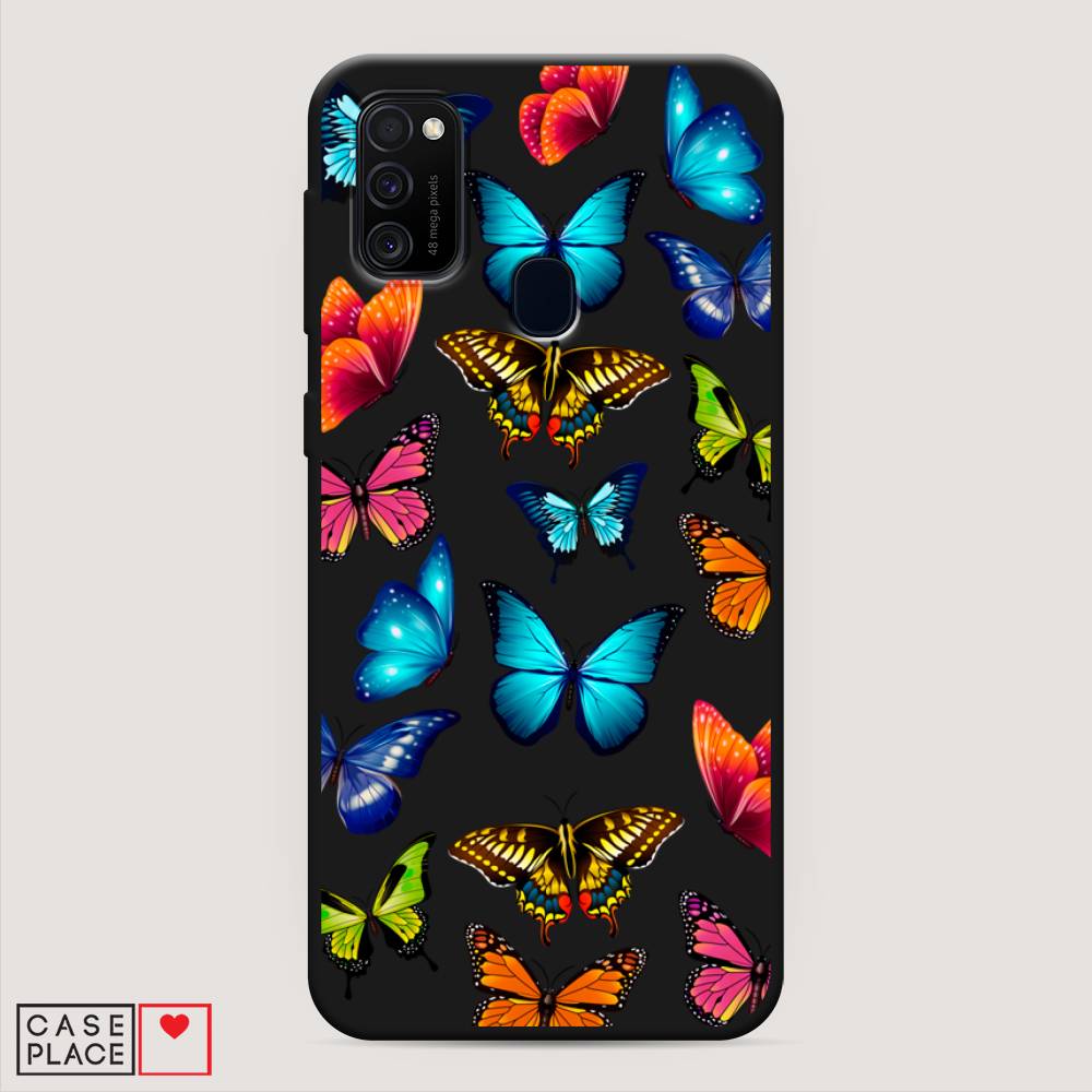

Матовый силиконовый чехол "Разные бабочки" на Samsung Galaxy M30s, Разные бабочки