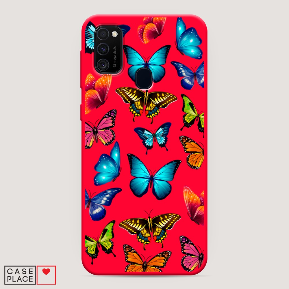 

Матовый силиконовый чехол "Разные бабочки" на Samsung Galaxy M30s, Разные бабочки