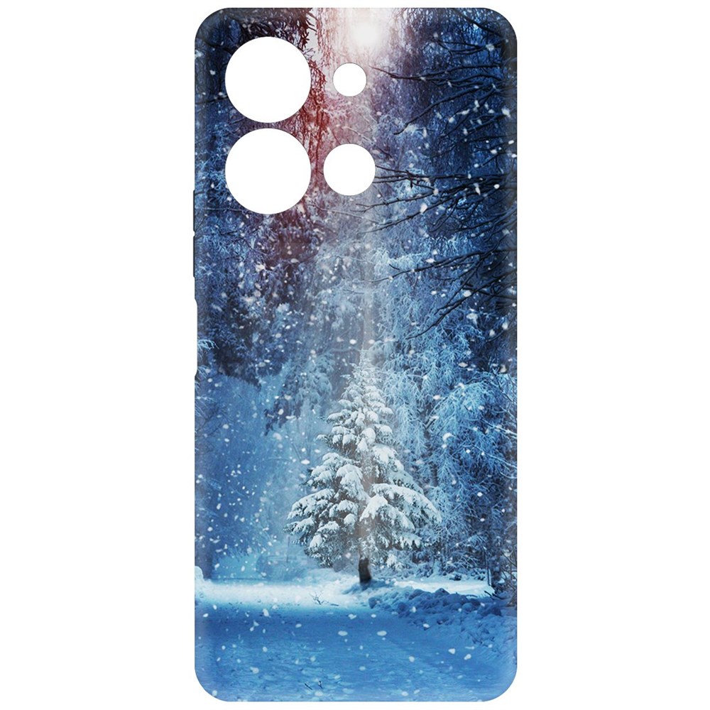Чехол-накладка Krutoff Soft Case Лесная ель для Vivo Y36 черный