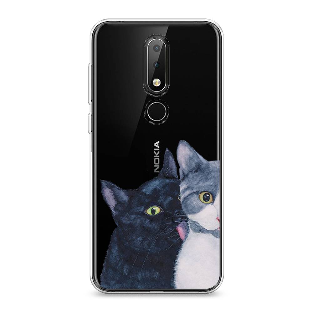 

Чехол Awog на Nokia X6 2018 / Нокиа X6 2018 "Кошачья любовь", Синий, 121450-1