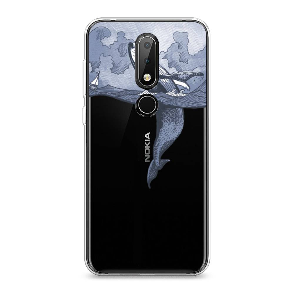 

Чехол Awog на Nokia X6 2018 / Нокиа X6 2018 "Два измерения", Голубой;черный;прозрачный, 121450-7