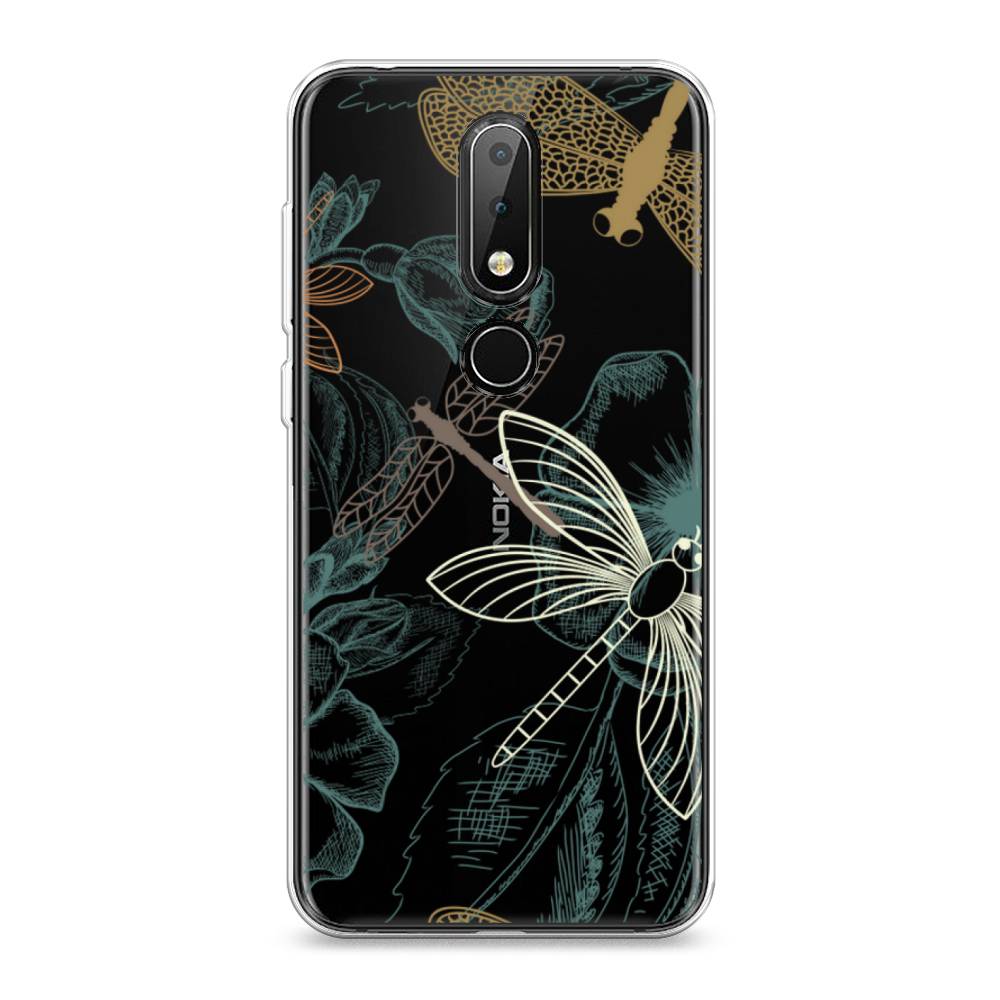 

Чехол Awog на Nokia X6 2018 / Нокиа X6 2018 "Тени стрекоз", Коричневый;зеленый;белый, 121450-8