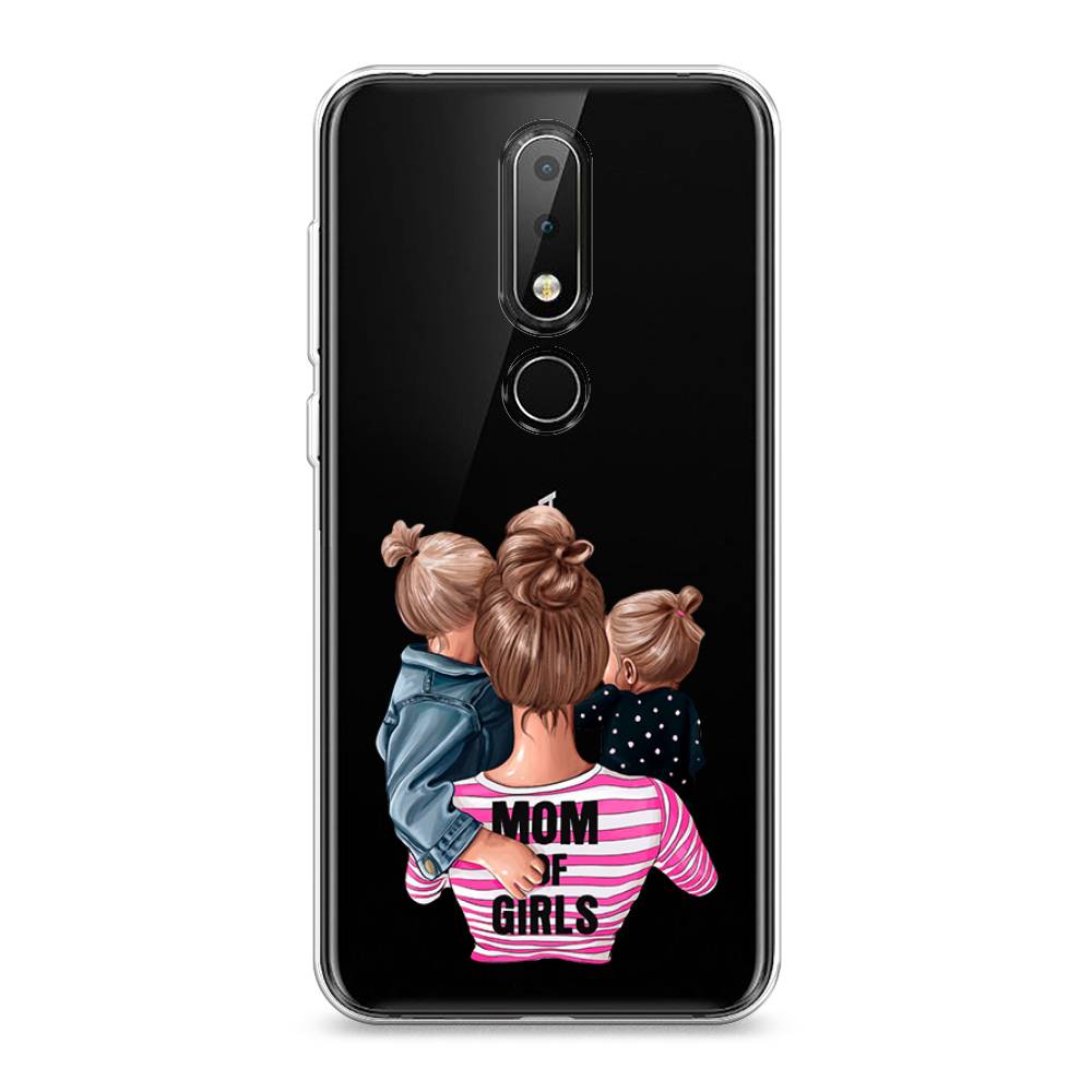 

Чехол Awog на Nokia X6 2018 / Нокиа X6 2018 "Mom of Girls", Синий;розовый;черный, 121450-6