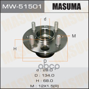 

Подшипник-Ступица Зад.Honda Jazz 02=> Masuma арт. MW51501