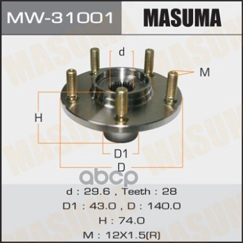 

Подшипник-Ступица Пер. Mitsubishi Outlander 06-12 Masuma арт. MW31001