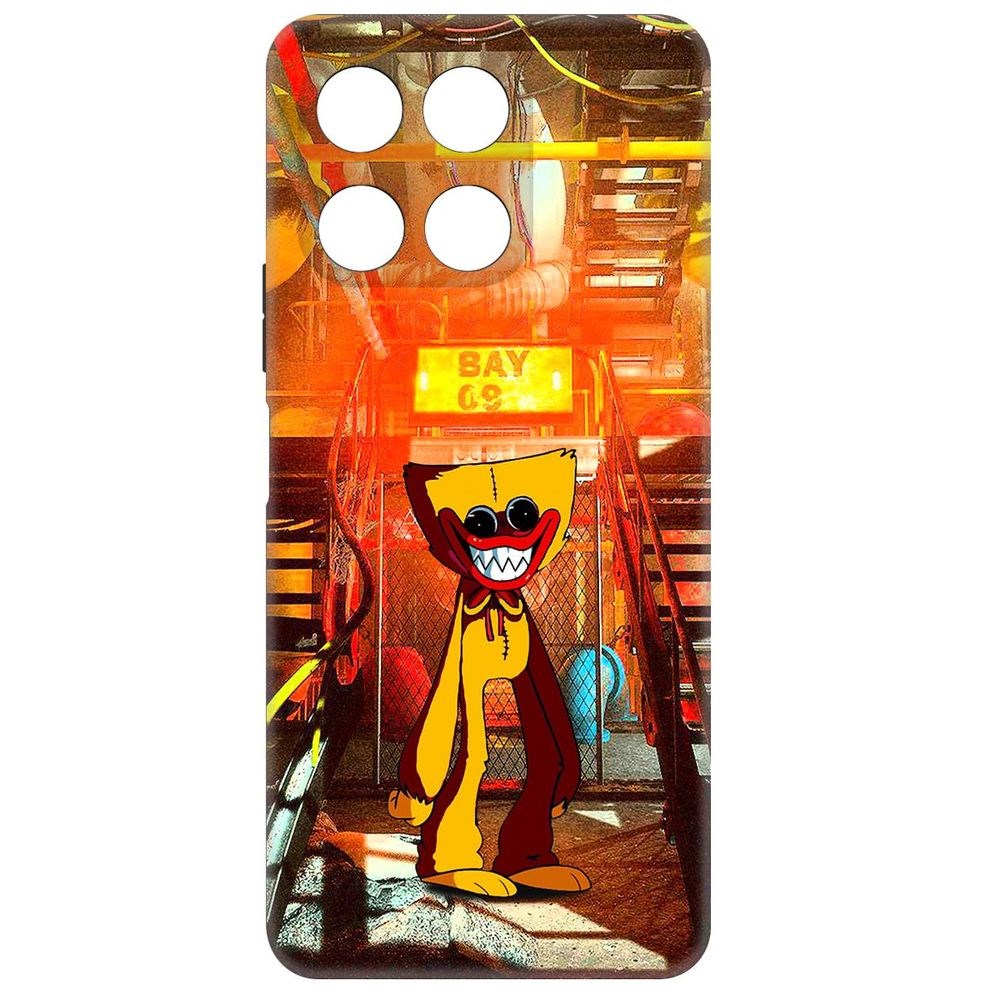 

Чехол-накладка Krutoff Soft Case Хаги Ваги Желтый для Honor X6a черный