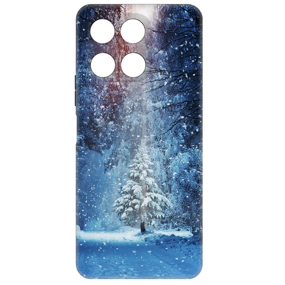 

Чехол-накладка Krutoff Soft Case Лесная ель для Honor X6a черный