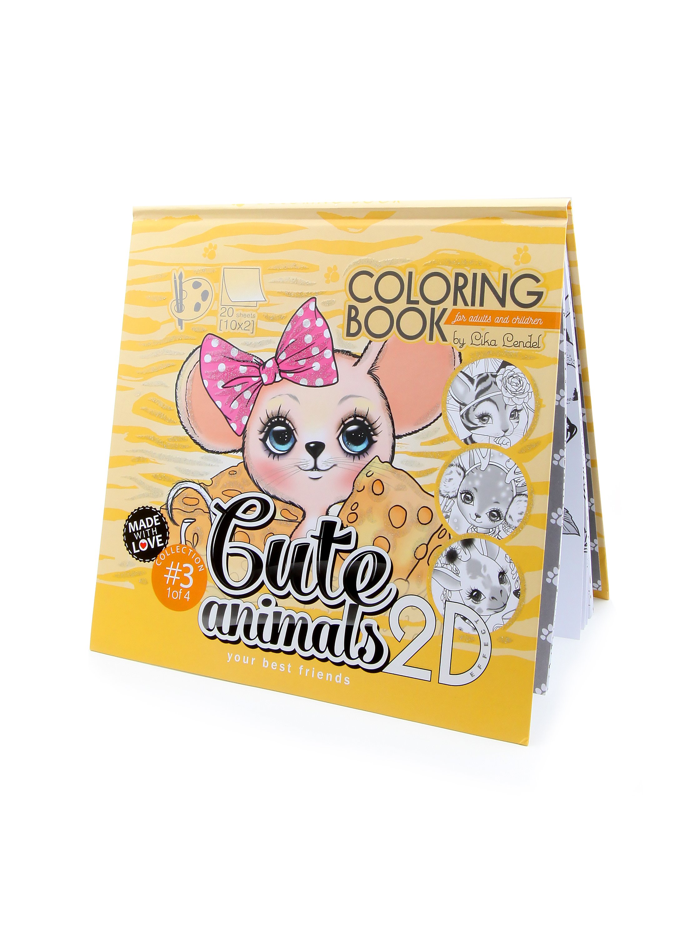 

Раскраска Art Studio of Happinessс эффектом 2D 20х20см 20л Lika Lendel Cute Animals 0513, Your best friends 3