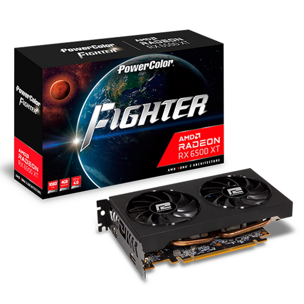 Видеокарта PowerColor AMD Radeon RX 6500 XT Fighter (AXRX 6500XT 4GBD6-DH/OC)