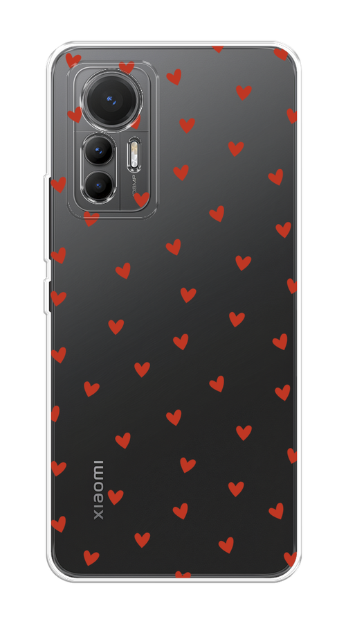 

Чехол на Xiaomi 12 Lite "Red hearts", Красный;прозрачный, 315050-1