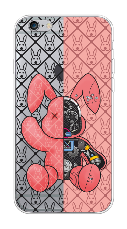 

Чехол на Apple iPhone 6/6S "Киборг-заяц розовый", Розовый;прозрачный;черный, 10450-1