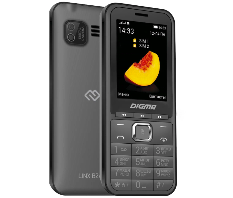 

Мобильный телефон Digma Linx B241 Grey, Linx B241 Grey