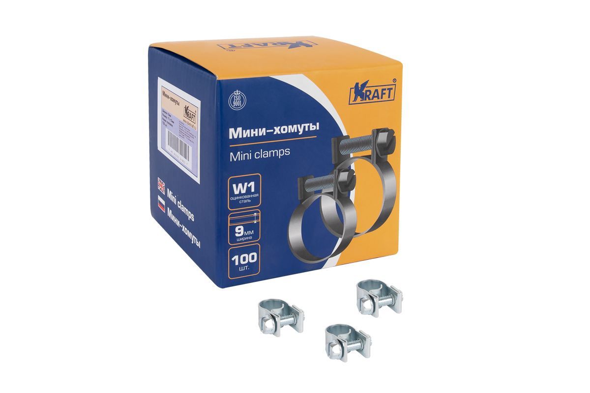 

Мини-хомут KRAFT KT 880556 8-9 мм 20 шт., Серебристый