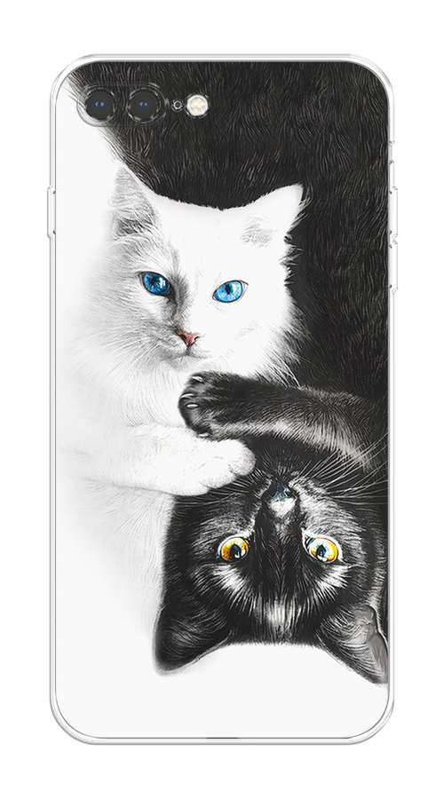

Чехол на Apple iPhone 7 Plus/8 Plus "Коты Инь-Янь", Черный;белый;голубой, 10750-1