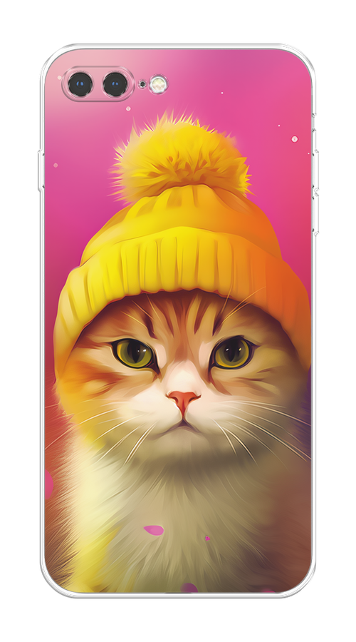 

Чехол на Apple iPhone 7 Plus/8 Plus "Котик в шапочке", Розовый;желтый;бежевый, 10750-1