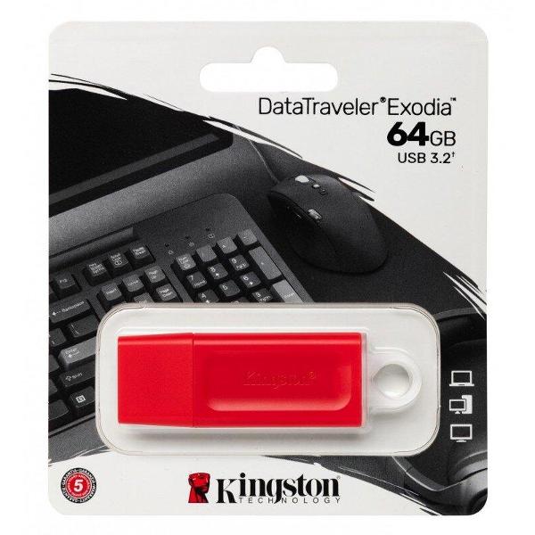 Флэш диск Kingston DataTraveler Exodia 64GB USB3.2 Red (KC-U2G64-7GR)