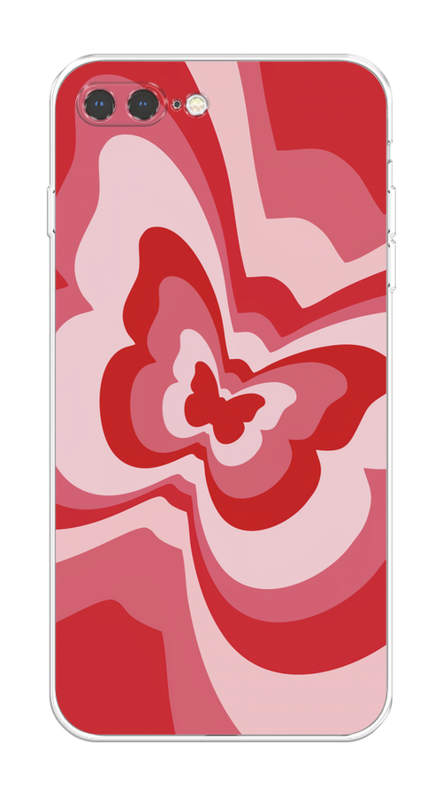 

Чехол на Apple iPhone 7 Plus/8 Plus "Бабочка в стиле хиппи", Красный;розовый, 10750-1