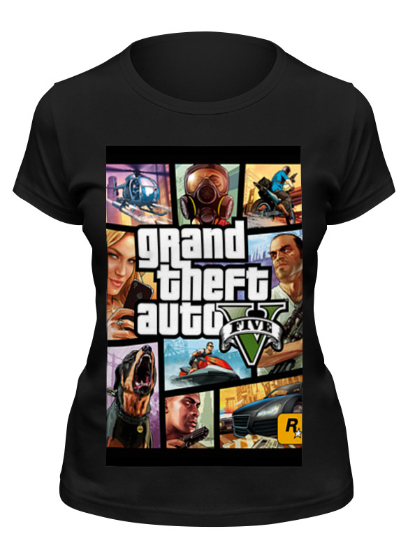 

Футболка женская Printio Gta 5 черная M, Черный, Gta 5