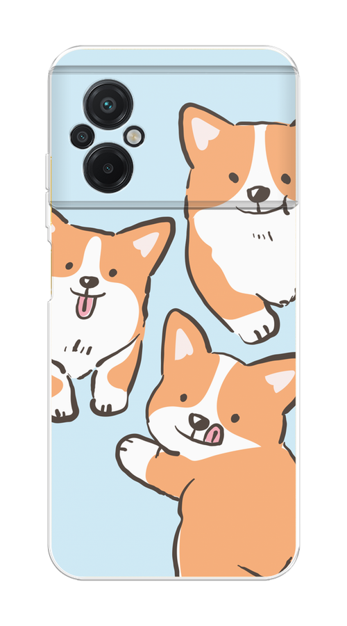 

Чехол на Poco M5 "Милые корги", Бежевый;голубой;коричневый, 316450-1