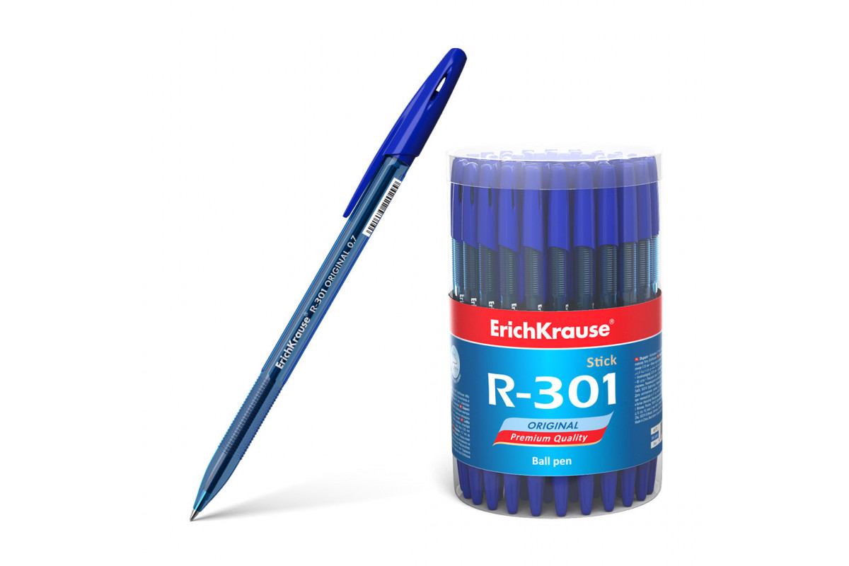 

Набор ручек шариковых ErichKrause R-301 Classic Stick 1.0 синий, 8 шт
