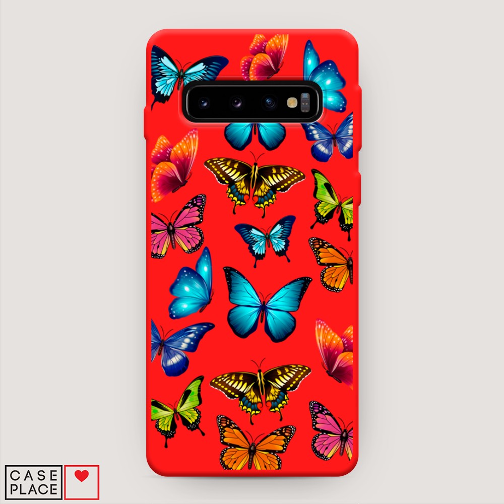 

Матовый силиконовый чехол "Разные бабочки" на Samsung Galaxy S10 +, Разные бабочки