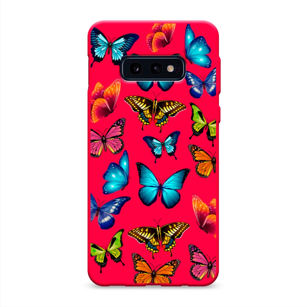 

Матовый силиконовый чехол "Разные бабочки" на Samsung Galaxy S10E, Разные бабочки