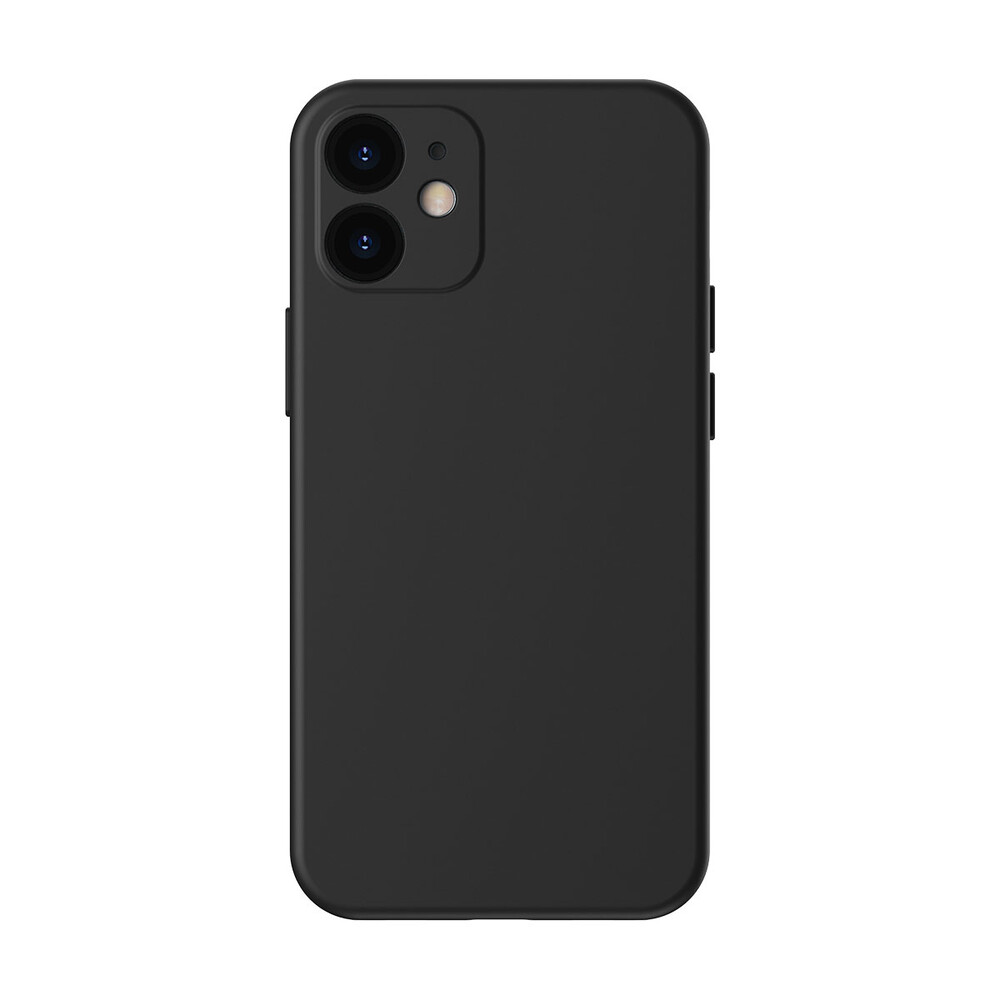 фото Силиконовый чехол baseus liquid silica gel protective case black для iphone 12 черный