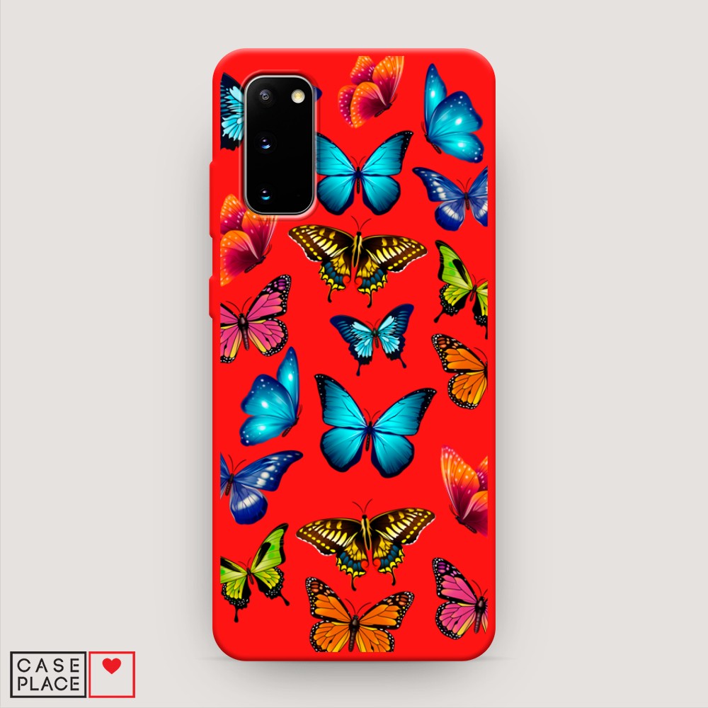 

Матовый силиконовый чехол "Разные бабочки" на Samsung Galaxy S20, Разные бабочки