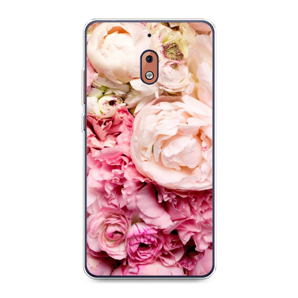 

Чехол Awog на Nokia 2.1 / Нокиа 2.1 "Пионы яркие", Розовый, 121550-8